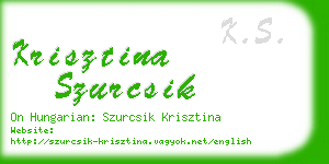 krisztina szurcsik business card